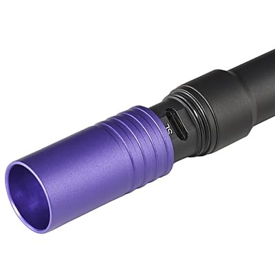 Streamlight 66148 Stylus Pro USB 400nm UV Rechargeable Penlight with 120V AC Adapter, USB Cord & Nylon Holster - Black UV Flashlight for Forensic Investigation, Currency Verification & Leak Detection