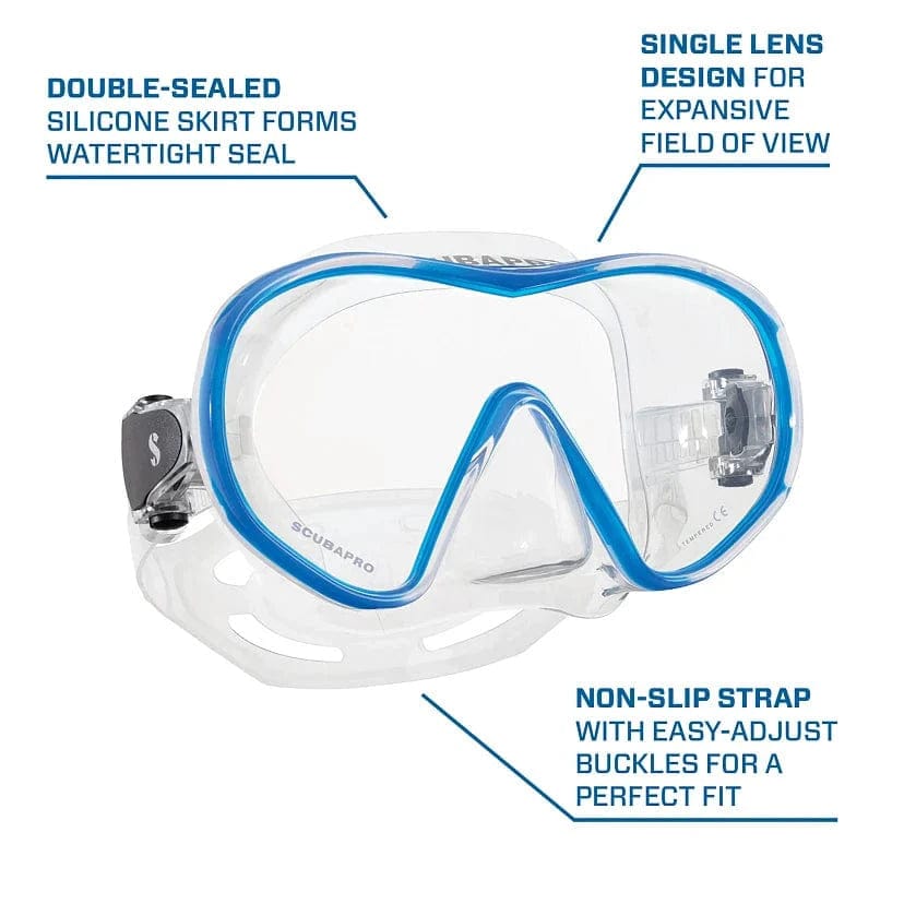 Custom Prescription Scubapro Solo Scuba Dive Mask - Premium Prescription Dive Mask for Clear Underwater Vision - Perfect for Scuba Diving, Snorkeling & Underwater Photography