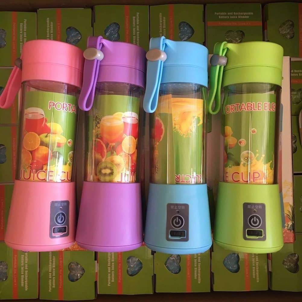 Portable Personal Blender for Smoothies, Shakes & Juices - 380ml USB Rechargeable Handheld Fruit Mixer & Ice Crusher - Perfect for Home, Office, Gym, Travel & Outdoor Activities - Green