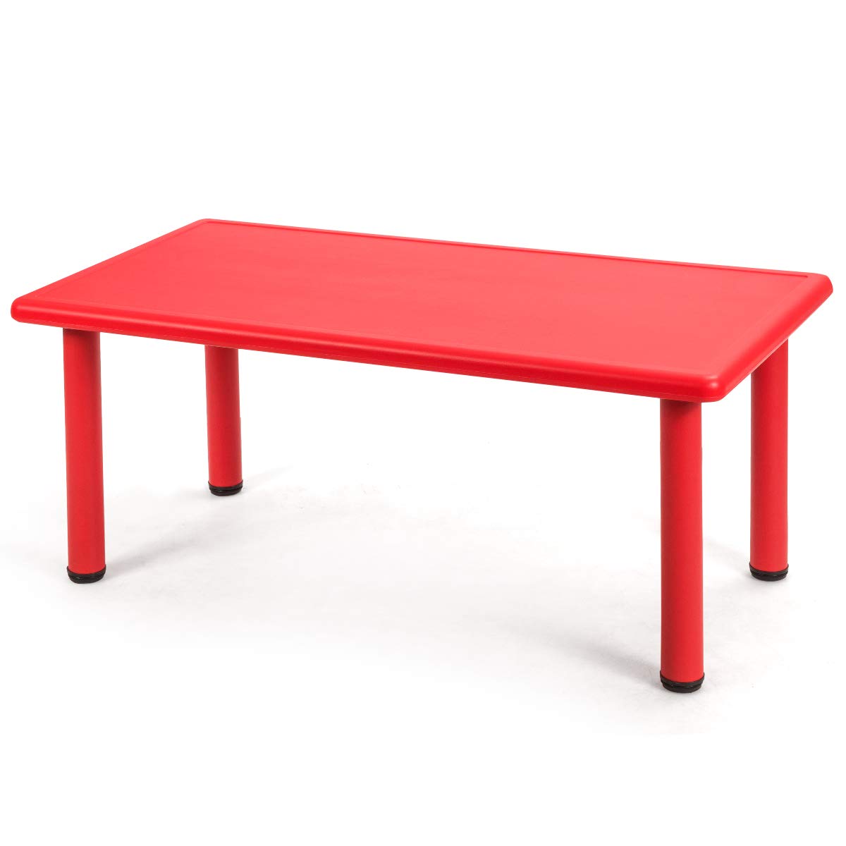 Rectangular Kids Activity Table - Portable Plastic Play Table with Foot Mats for Boys & Girls - Children's Furniture for School, Home, Reading & Dining - Ideal for Playrooms, Classrooms & Daycares (Red)