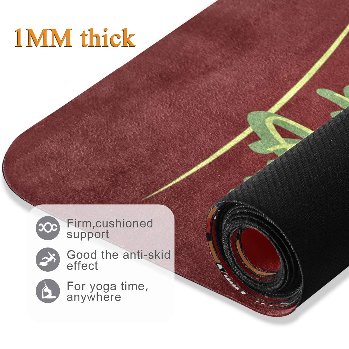 Premium Non-Slip Yoga Mat for Women - Extra Thick African American Magic Design - Ideal for Yoga, Pilates, Home Workouts & Floor Exercises - Perfect Gift for Fitness Lovers