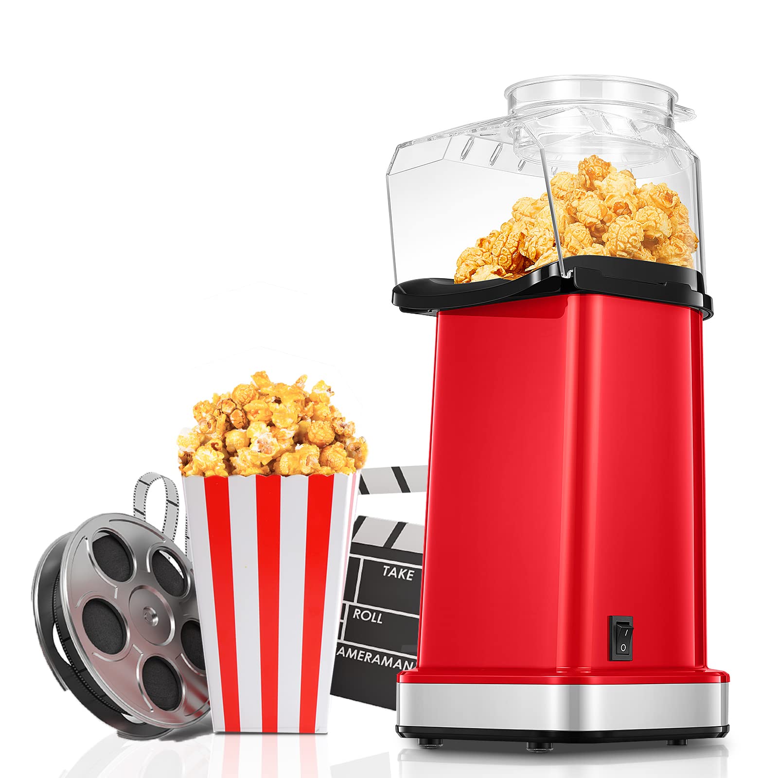 FOHERE Popcorn Maker Machine - Electric Hot Air Popcorn Popper for Healthy Snacks - Perfect for Movie Nights, Parties & Home Theater