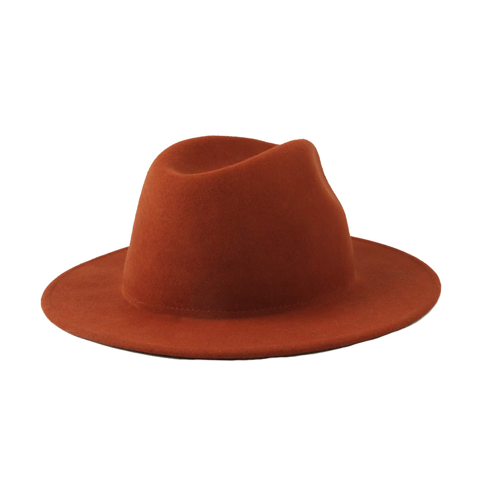 WITHMOONS Classic Wool Felt Fedora Hat - Wide Brim Panama Style Sun Hat for Men & Women - Perfect for Outdoor, Beach, and Casual Wear