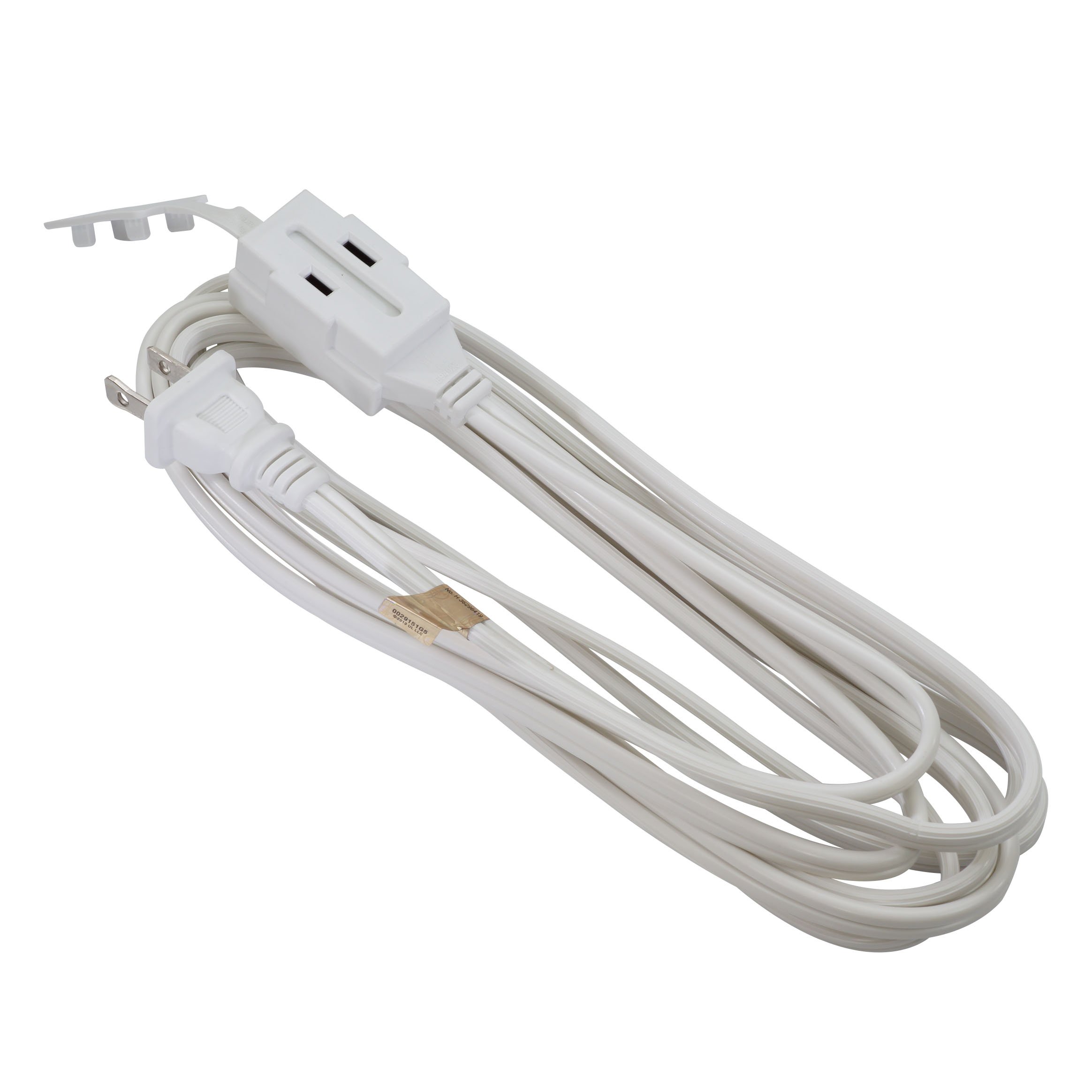 Otimo 15 Ft 3-Outlet Power Extension Cord 16/2 White - Heavy Duty Extension Cable for Home Office, Workshop & Outdoor Use