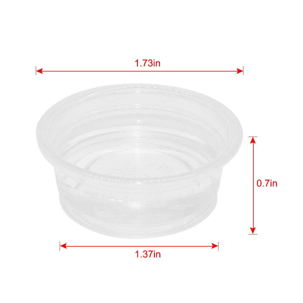 300 Pack 0.5 oz Plastic Reptile Feeding Cups - Food & Water Dishes for Crested Geckos, Lizards & Small Pets | Durable Replacement Cups for Terrarium & Habitat Accessories