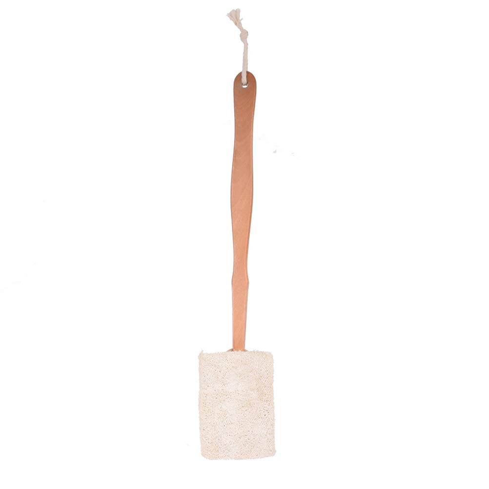 Yardwe Natural Bristle Body Brush with Long Wooden Handle - Exfoliating Loofah Sponge for Dry Brushing & Shower Massage | Perfect for Skin Exfoliation, Lymphatic Drainage & Relaxing Spa at Home