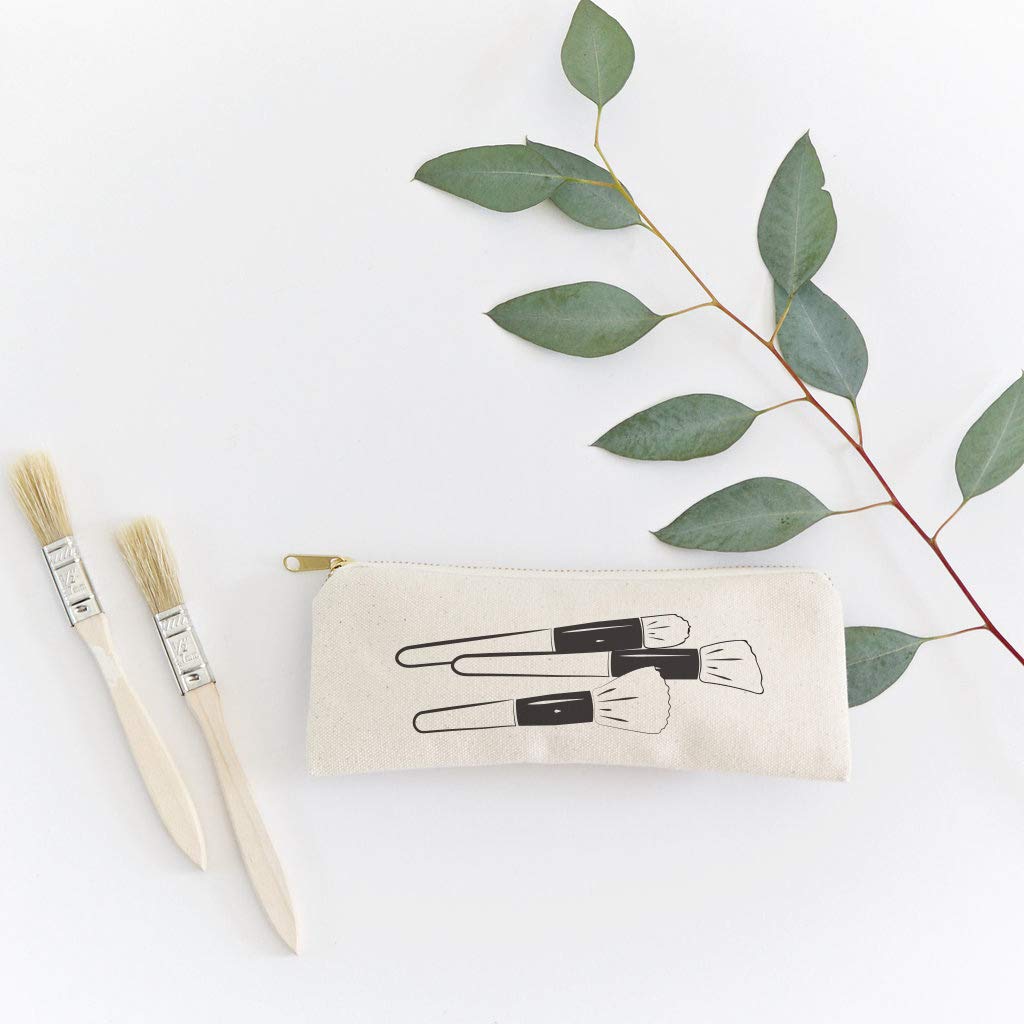 Premium Cotton & Canvas Makeup Brush Pouch - Small Cosmetic Organizer Case for Travel, Office & On-the-Go | Perfect for Makeup Artists, Daily Essentials & Compact Storage