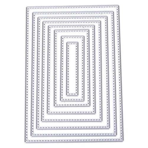 CosCosX 8-Piece Rectangle Cut Die Set for DIY Scrapbooking, Card Making, Album Decor - Embossing Craft Stencils for Paper Crafts, Gift Wrapping & Home Decor Projects