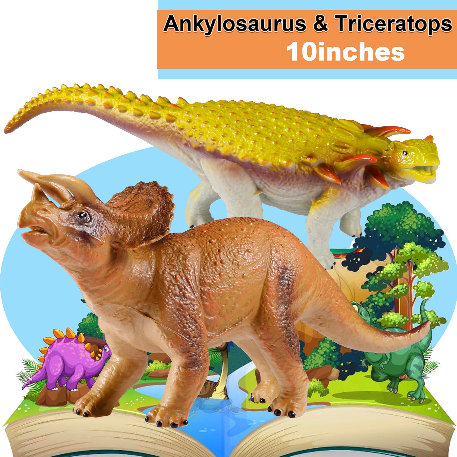 Tepsmigo 6-Pack Jumbo Soft Dinosaur Toys for Kids Ages 3-7 - T-Rex, Velociraptor & Triceratops Plush Jurassic Dinosaur Set | Perfect for Playtime, Learning & Nursery Decor