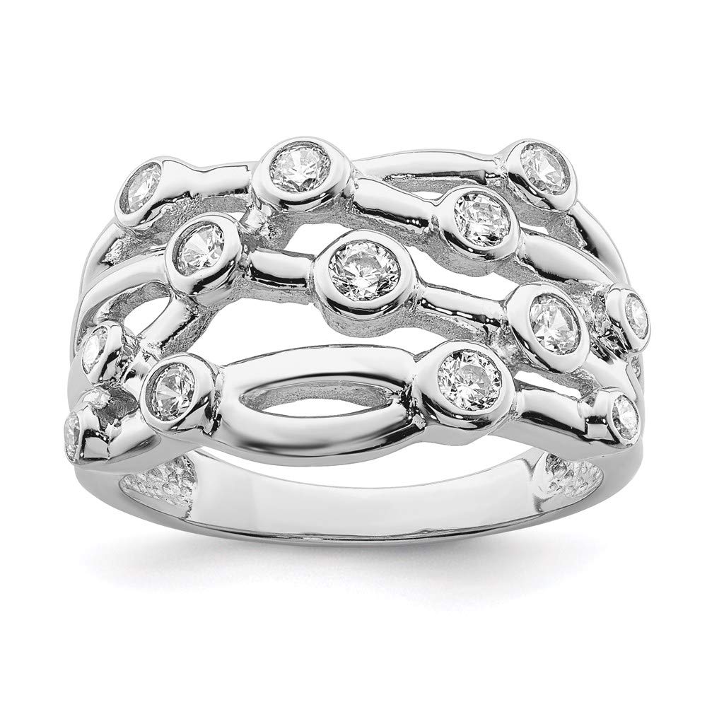 925 Sterling Silver Cubic Zirconia Criss Cross Ring for Women - Elegant Fine Jewelry Gift for Her, Perfect for Anniversaries, Birthdays & Special Occasions