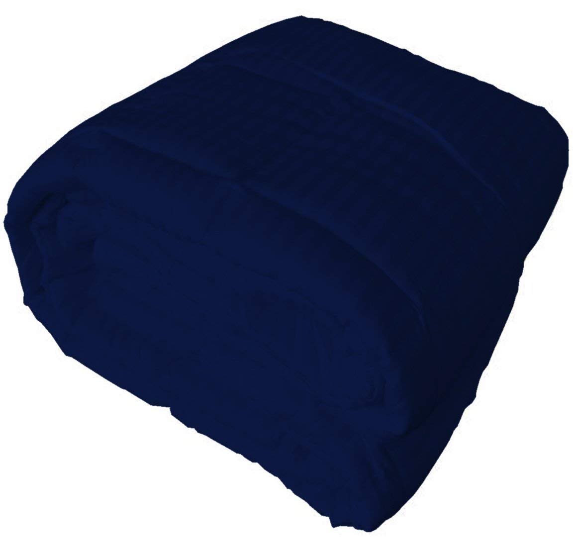 Premium 650 Thread Count Egyptian Cotton Comforter - Twin XL (64 x 86 Inches) - Royal Blue Stripe - 100 GSM Microfiber Fill - Box Stitch Design - Soft & Breathable Bedding for Dorm Rooms, Guest Beds & Luxury Hotels