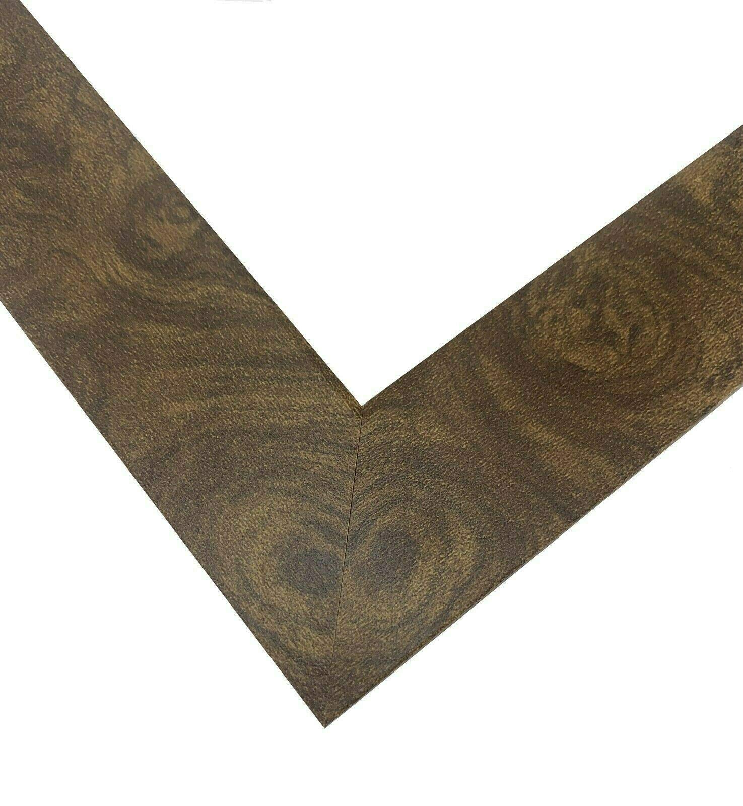 12x36 Inch Brown Burl Wood Composite MDF Picture Frame - 1.25 Inch Flat Profile Wall Decor for Posters, Photos & Artwork (Set of 4) - Perfect for Living Room, Bedroom & Office Decor