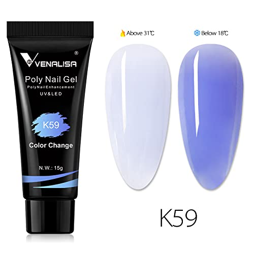 Venalisa Poly Builder Gel - 15g Acrylic Nail Extension Polish for Strong & Natural-Looking Nails | Perfect for DIY Manicures, Salon Professionals & Nail Art Enthusiasts (Color K59)