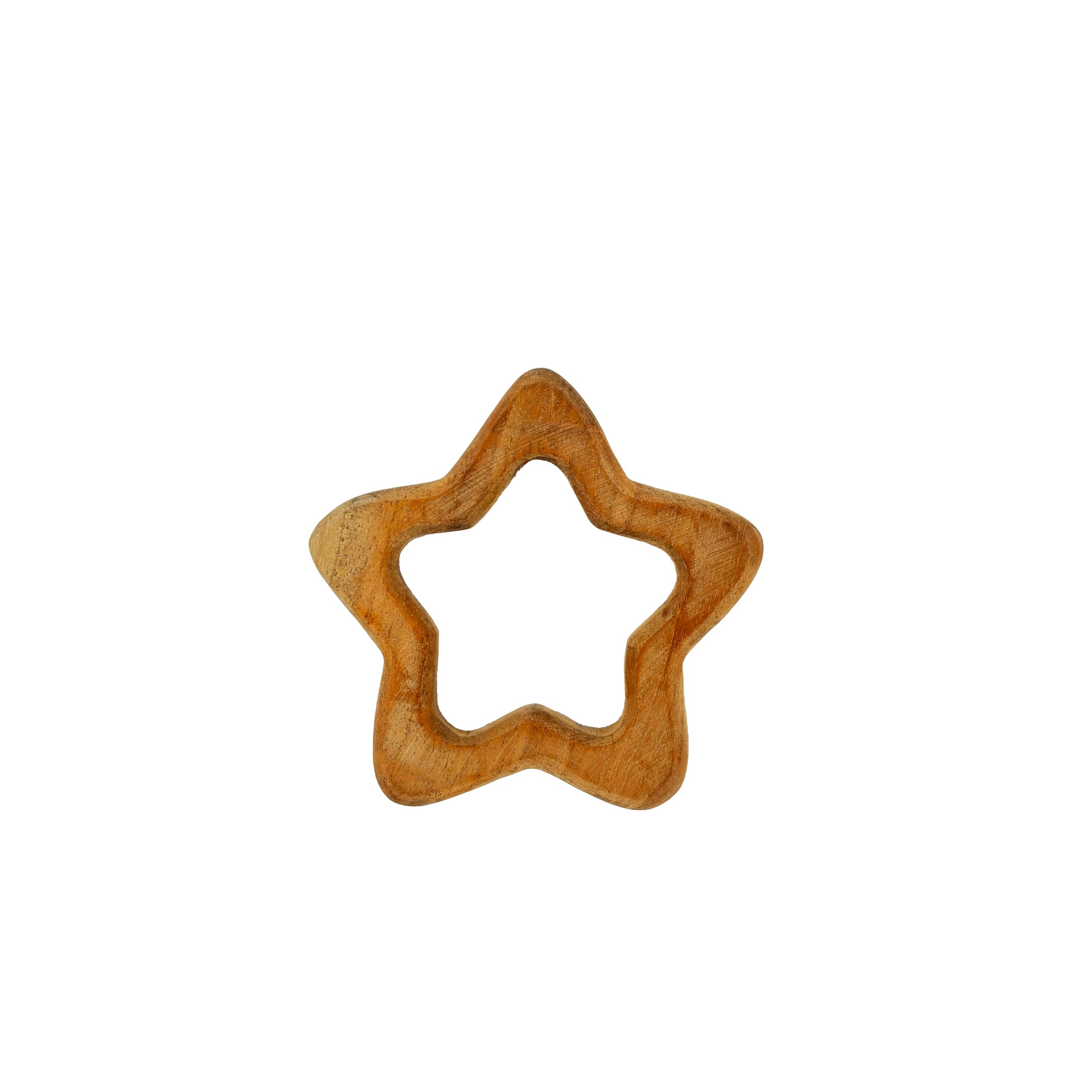 Organic Neem Wood Teething Rings for Babies 6-12 Months | BPA-Free Star & Pear Shaped Teether Toy | Natural Wooden Chew Toy for Infants & Toddlers | Safe Chemical-Free Baby Teether for Soothing Sore Gums - Perfect for Home, Travel & Daycare Use