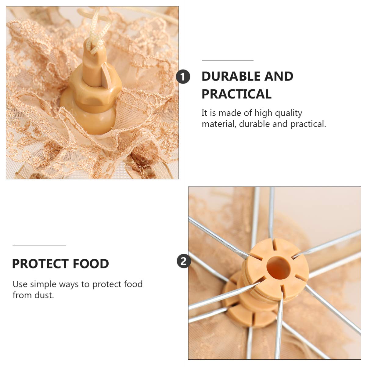 DOITOOL Foldable Mesh Food Cover - Reusable Vegetable, Cheese & BBQ Splatter Protector for Outdoor Grilling, Picnics & Food Displays | 1-Pack