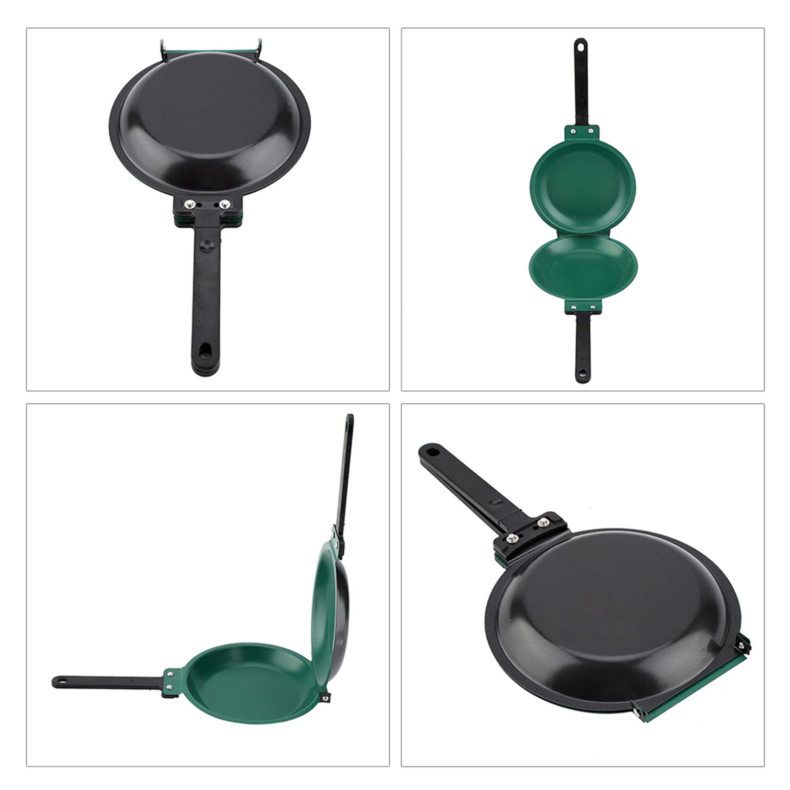 Haofy Non-Stick Double Sided Frying Pan - Flip & Fold Omelette Maker Skillet for Perfect Pancakes, Eggs & Crepes | Ideal for Breakfast Cooking & Camping | Household Kitchen Cookware