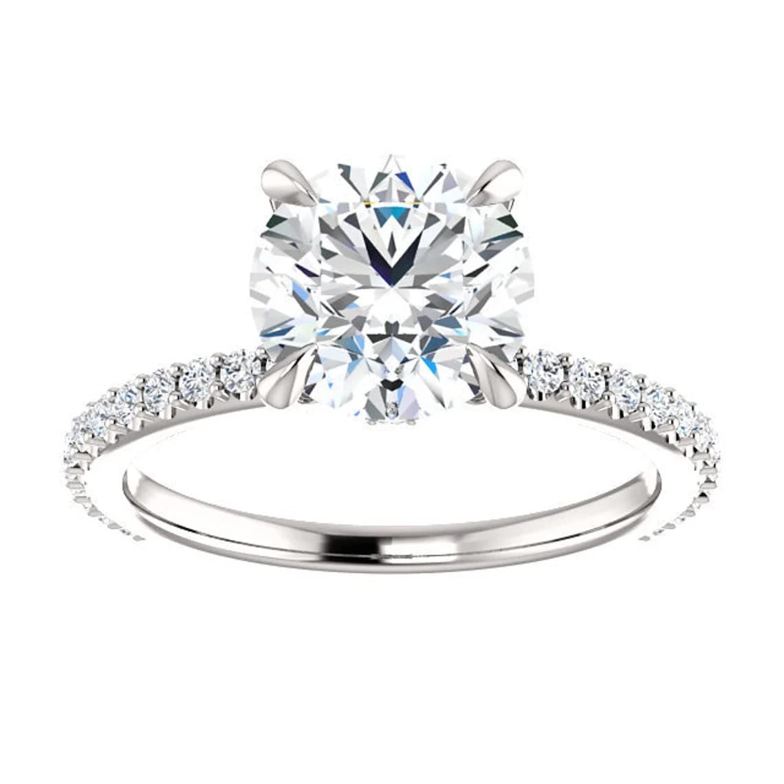 3 CT Round Moissanite Engagement Ring Set - Vintage Halo Solitaire Wedding Band for Women, Anniversary Promise Ring in Sterling Silver | Perfect for Proposals, Bridal Jewelry & Special Occasions