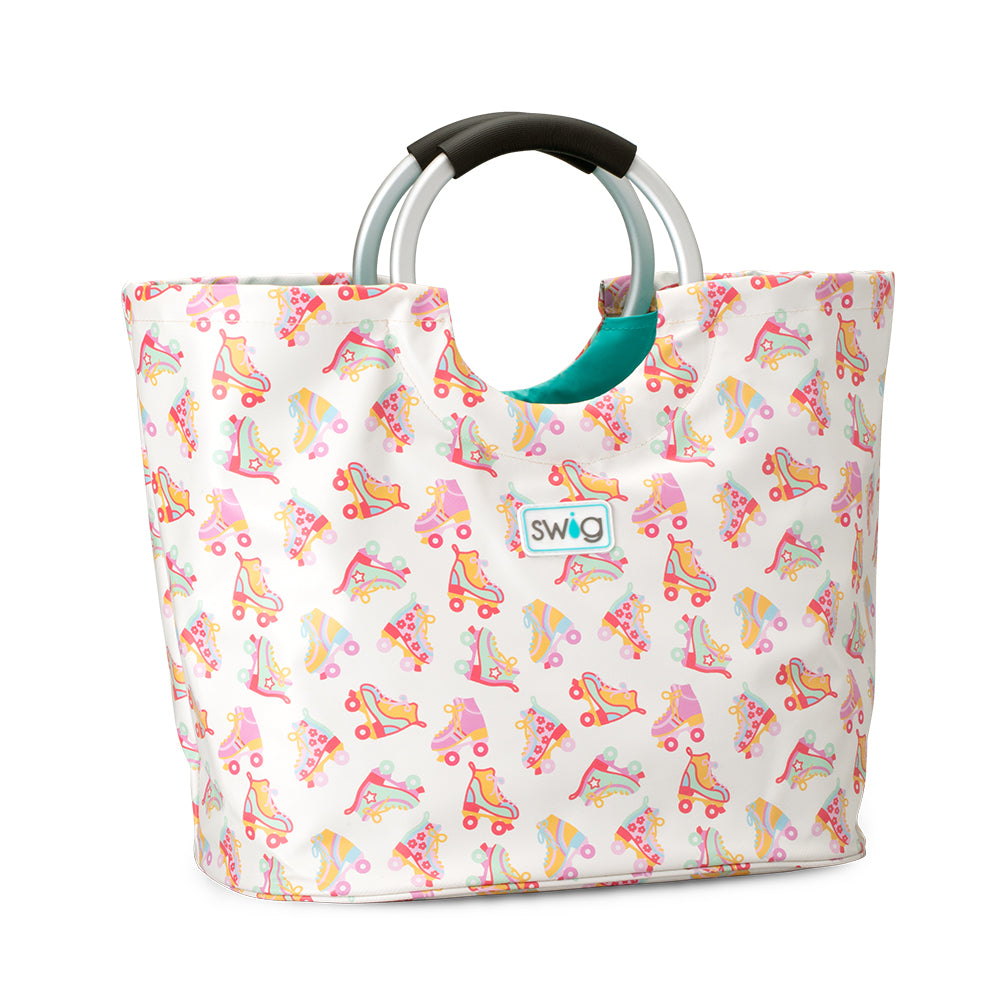 Roller Rink Loopi Tote Bag - Large Durable Grocery Shopping Bag with Reinforced Handles - Perfect for Skating Rink, Beach, Gym & Everyday Use
