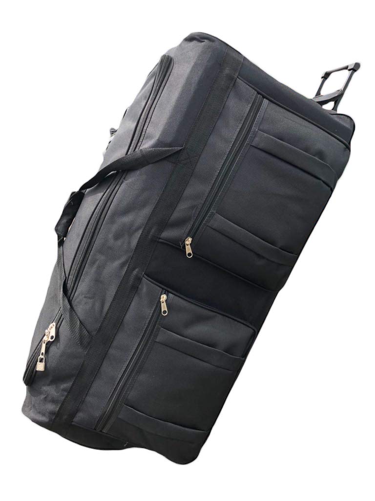 46-inch Rolling Duffle Bag with Wheels - Heavy Duty Oversized Luggage for Travel, Hockey Equipment & Sports Gear - XL Duffle Bag with Rollers for Gym, Camping & Storage