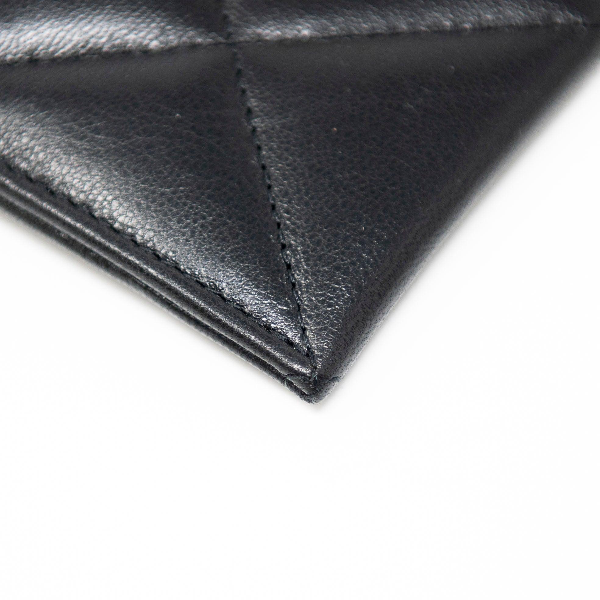Chanel 19 Black Leather Card Holder Wallet - Luxury Compact Credit Card Case for Women | Perfect for Everyday Use, Travel & Gift Giving