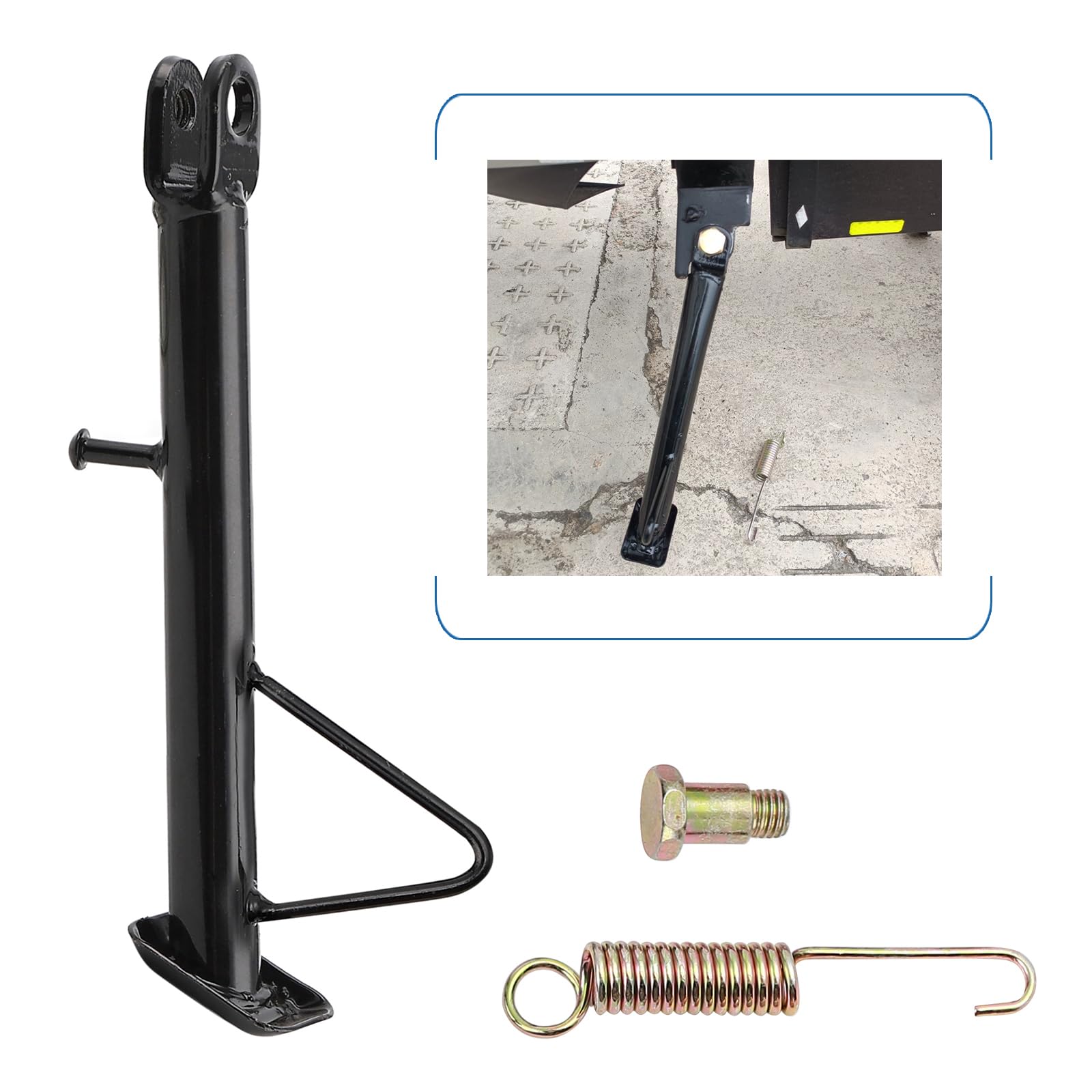 Iron Motorcycle Kickstand - Heavy Duty Dirt Bike Stand for Pit Bikes, Scooters & Mopeds - 18.9cm Height - Universal Fit for Most Mini Bikes - Perfect for Garage Storage & Off-Road Maintenance