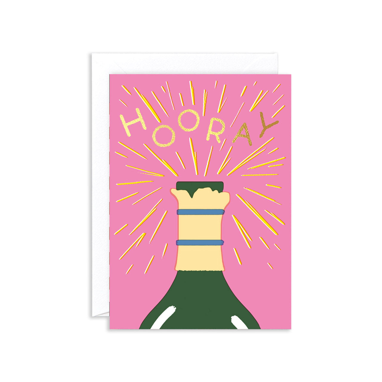 Elegant Hooray Champagne Greeting Card - Perfect for Celebrations, Birthdays & Anniversaries - Cheers to Special Moments