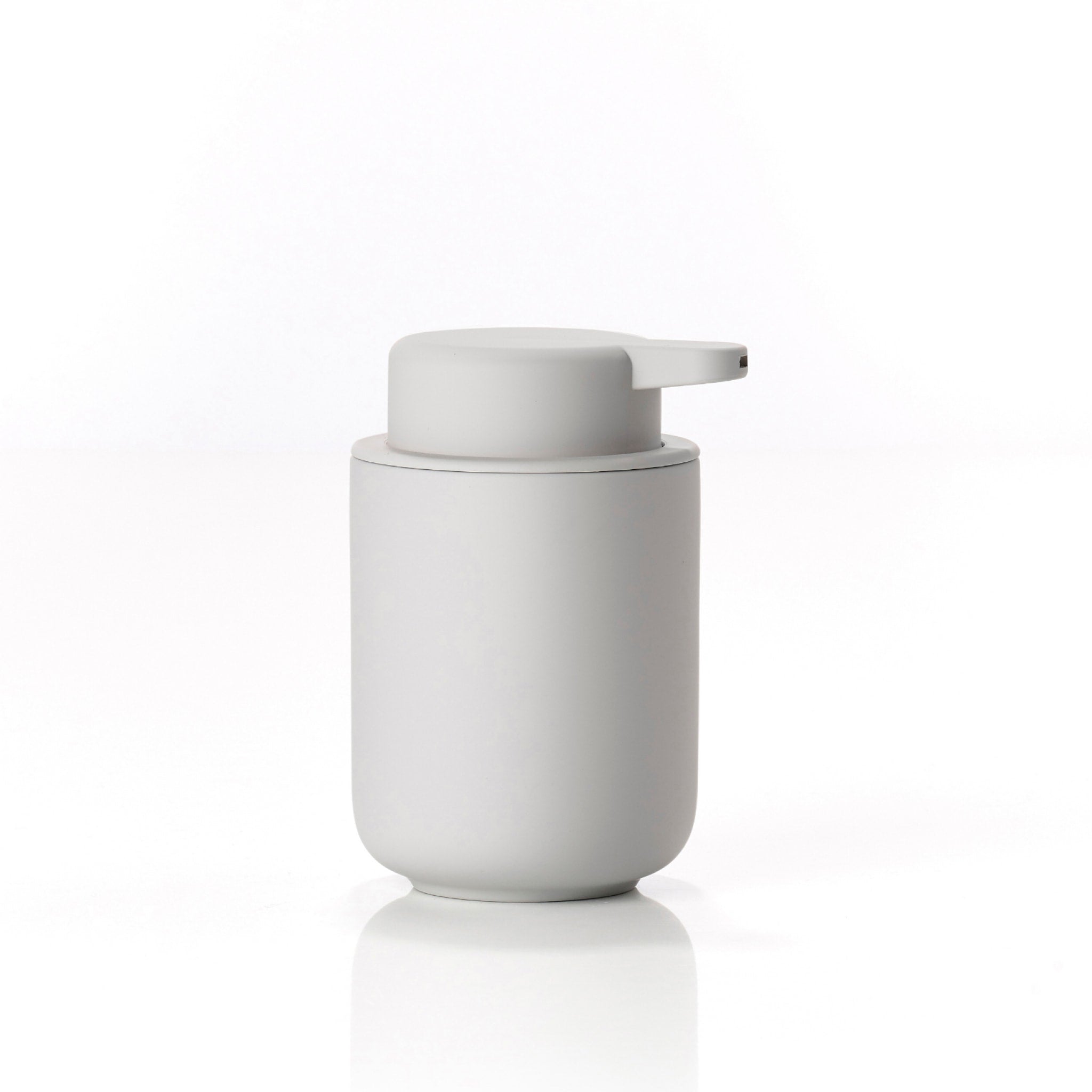 ZONE DENMARK Ume Soap Dispenser 250ml (12.8cm Height) - Soft Grey Modern Bathroom Liquid Soap Dispenser for Kitchen, Bathroom, and Guest Washroom