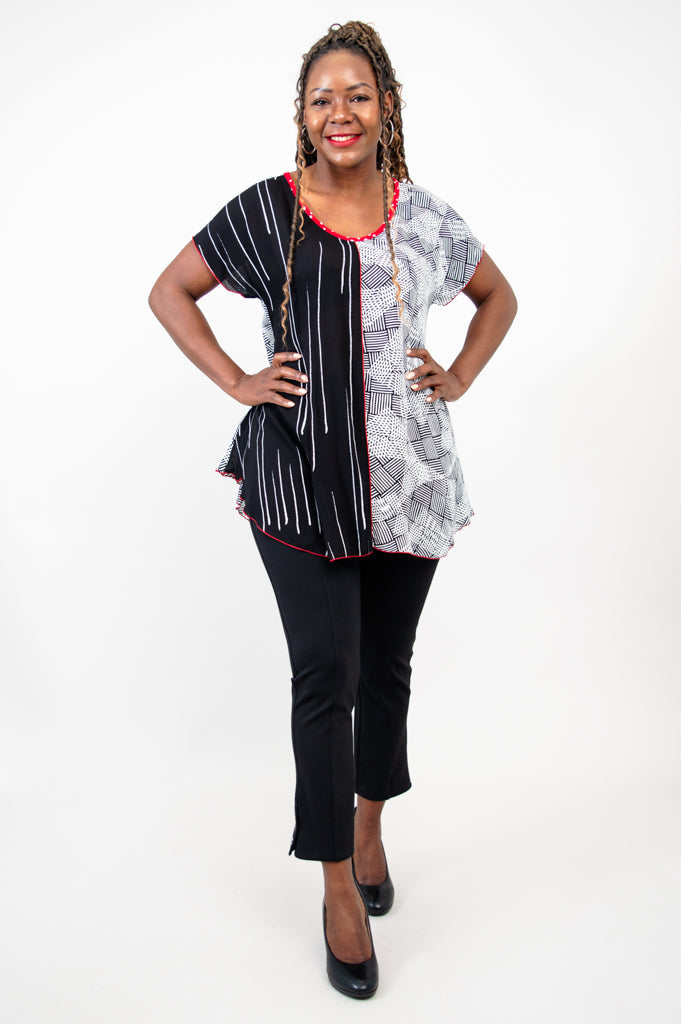 Gayle Top - Textured Abstract Print Women's Blouse | Stylish Casual & Office Wear for Everyday Outfits