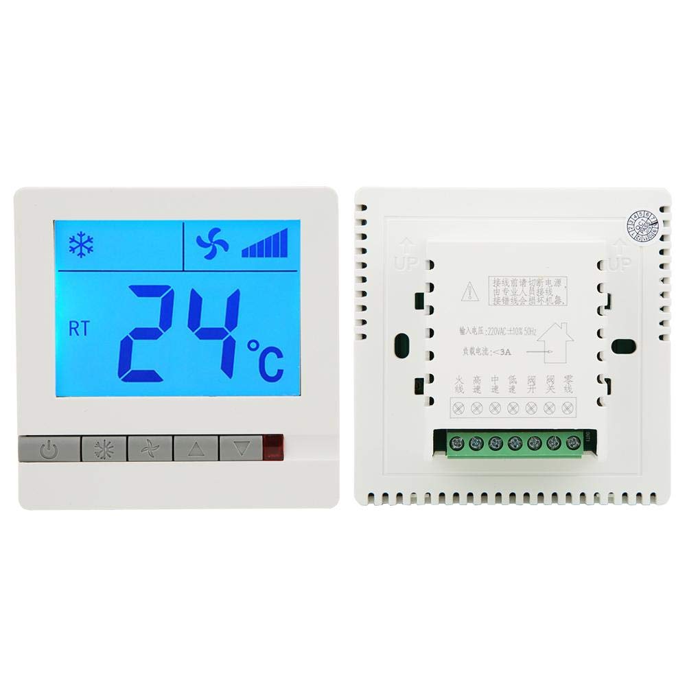 Digital Temperature Controller with LCD Display - Thermostat for Compressor Delay Protection & Fan Coil Units | Perfect for HVAC Systems, Home Brewing & Greenhouse Climate Control