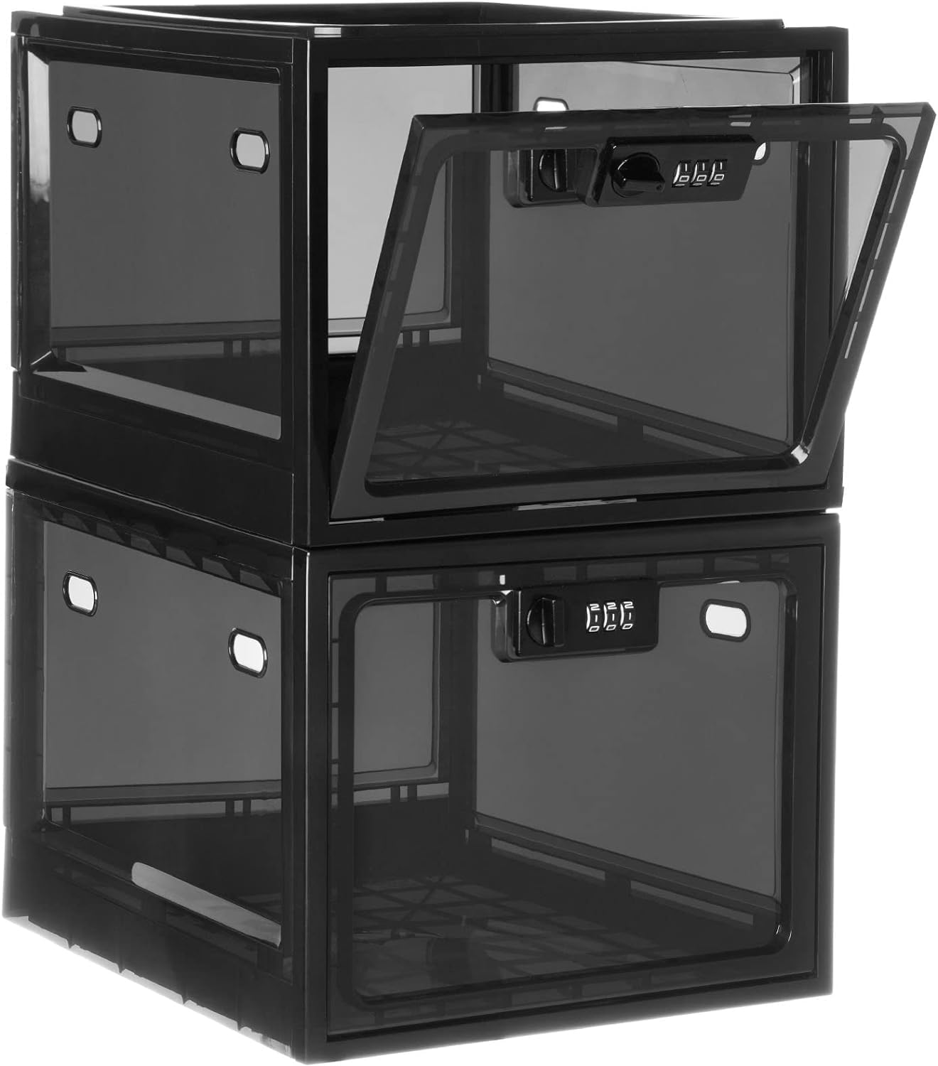 2 Pack Secure Lock Box with Combination Code - Childproof Storage for Food, Snacks, Medicines & Phones | Portable Lockable Cabinet for Home, Office & Travel Safety (Ideal for First Aid Kits & Valuables)