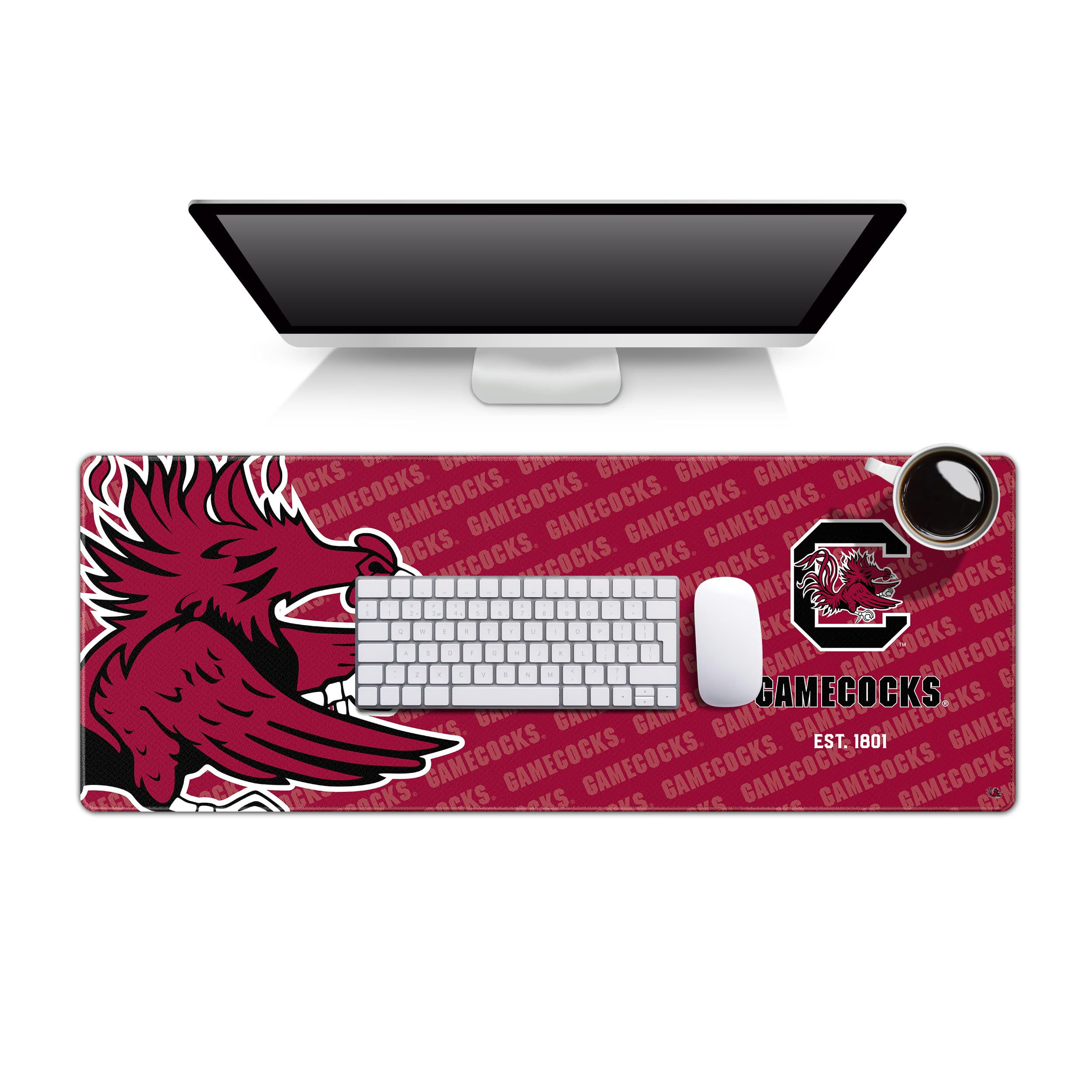 YouTheFan NCAA South Carolina Gamecocks Logo Series Desk Pad - Non-Slip Mouse Pad for Gaming & Office Work - Perfect for College Dorm, Home Office & Sports Fan Gifts