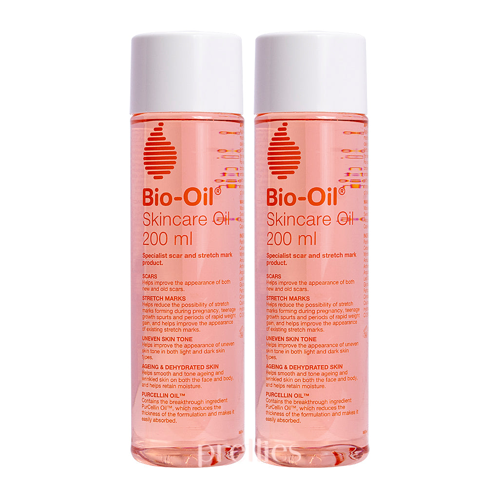 Bio Oil PurCellin Oil 200ml x 2 Pack - New Formula for Stretch Marks & Scars - Hydrating Skincare Solution for Face & Body - Perfect for Pregnancy & Post-Surgery Care