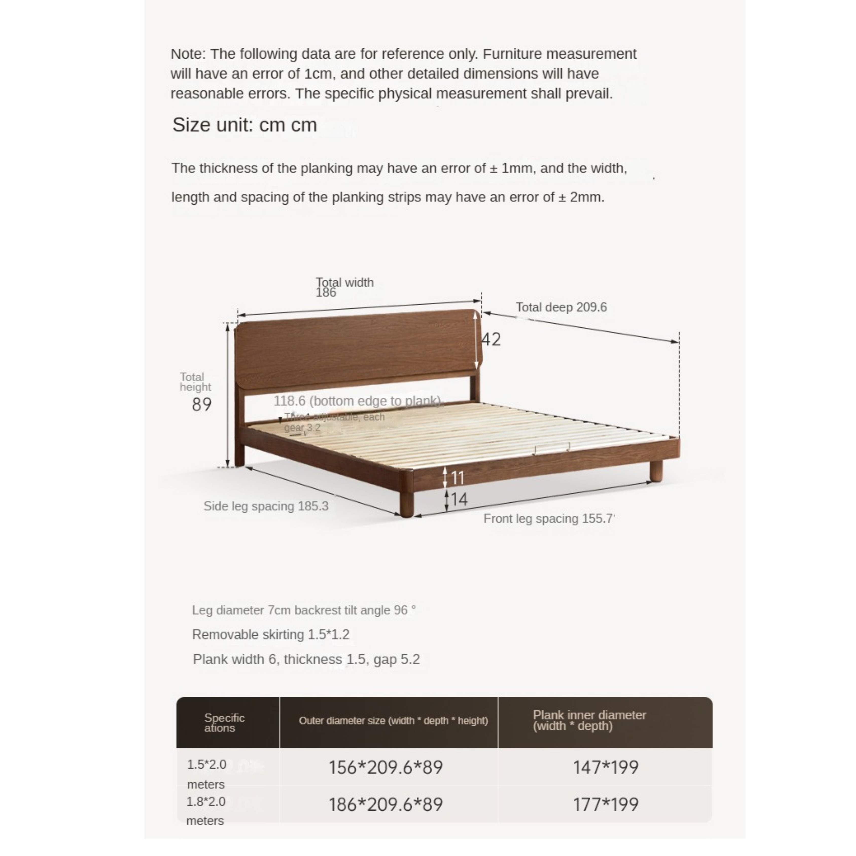 Solid Oak Wood Nordic Modern Bed - Minimalist Scandinavian Style Bedroom Furniture for Home Decor & Cozy Sleeping