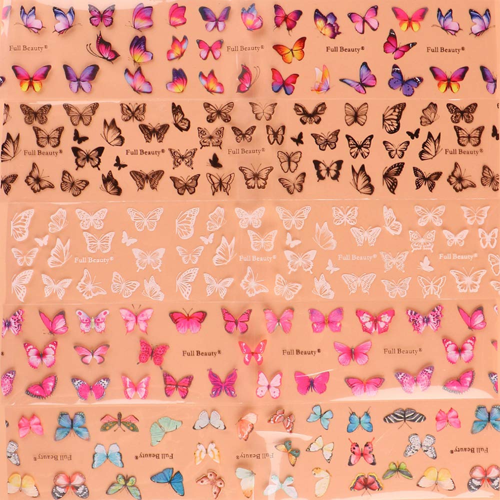 10 Sheets Butterfly Nail Art Foil Transfer Stickers - Holographic Nail Decals for Manicure, DIY Nail Designs - Perfect for Party, Wedding, Salon & Home Nail Art Decoration