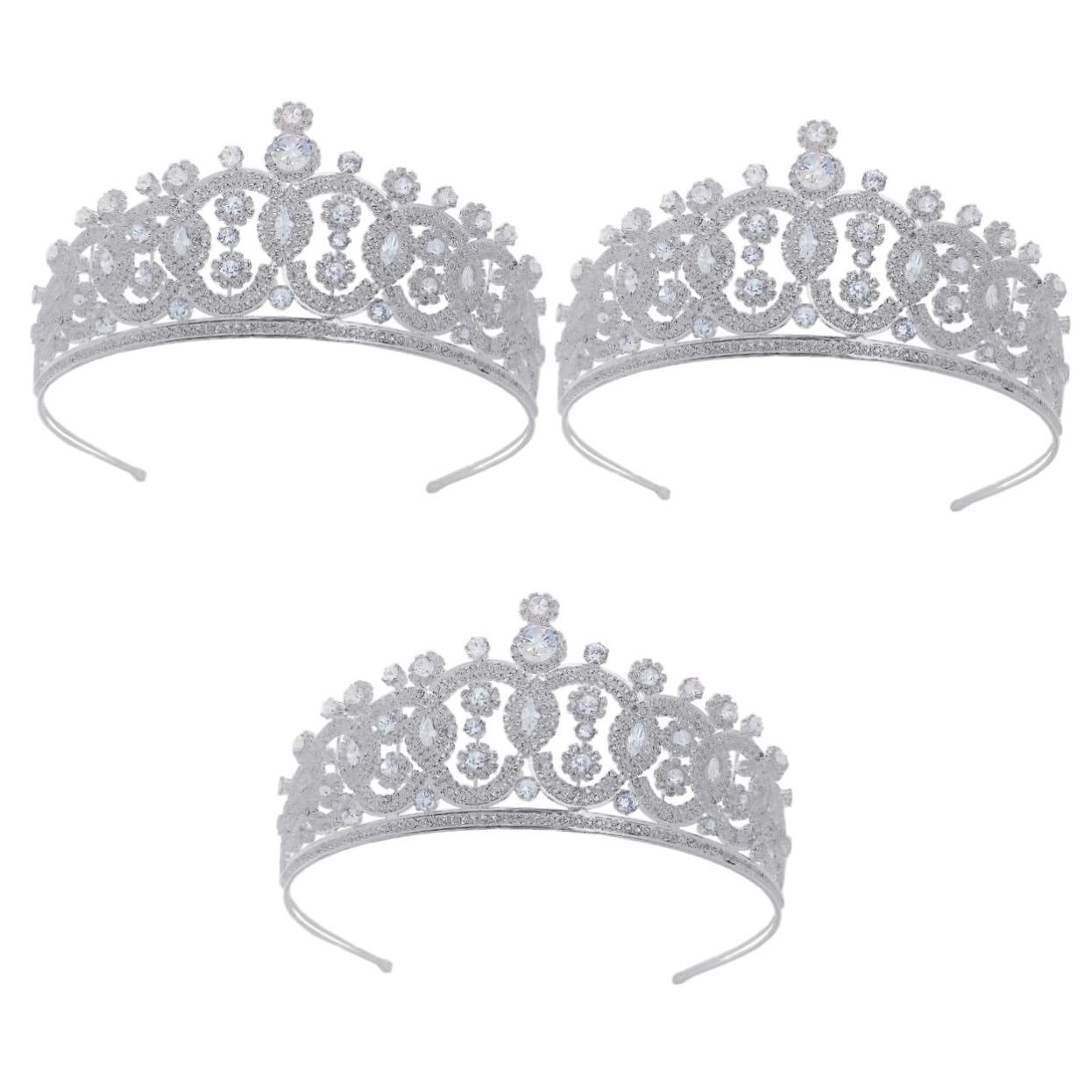 Beaupretty 2 Pcs Elegant Rhinestone Crown Hair Accessories - Silver Crystal Headband & Tiara Set for Women, Bridal Wedding, Princess Party, Prom, Pageant, Cosplay and Special Occasions
