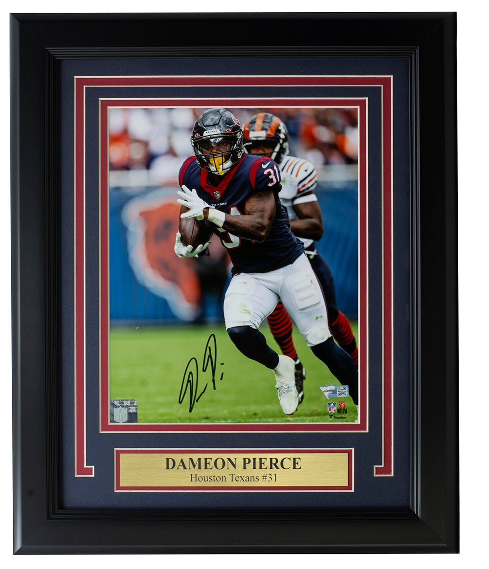 Dameon Pierce Autographed Signed Framed Houston Texans 8x10 Football Photo - Limited Edition Collectible for NFL Fans, Man Cave Decor, Sports Memorabilia Gift