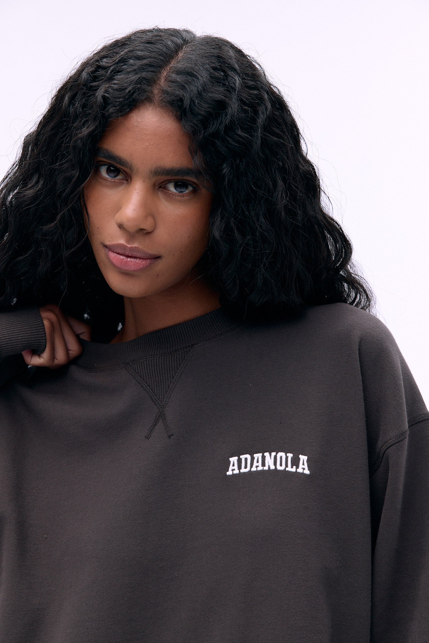 Varsity Loose Fit Sweatshirt - Coffee Brown & Marshmallow White Colors | Comfortable Casual Pullover for College, Streetwear & Everyday Outfits