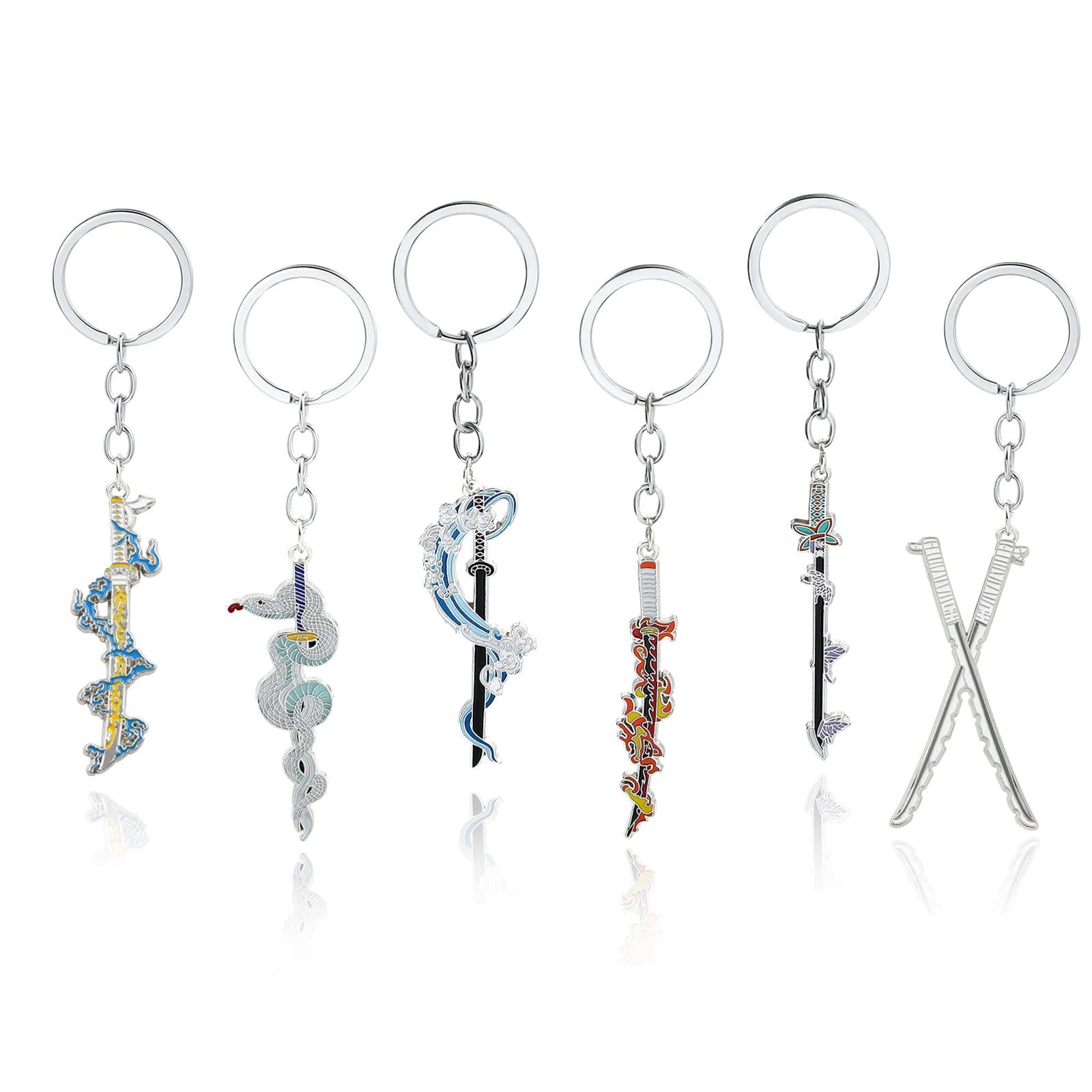 Kimetsu No Yaiba Demon Slayer Metal Keychains - Anime Cosplay Accessories for Men & Women - Perfect Gift for Fans, Keyring for Bags, Backpacks, and Daily Use