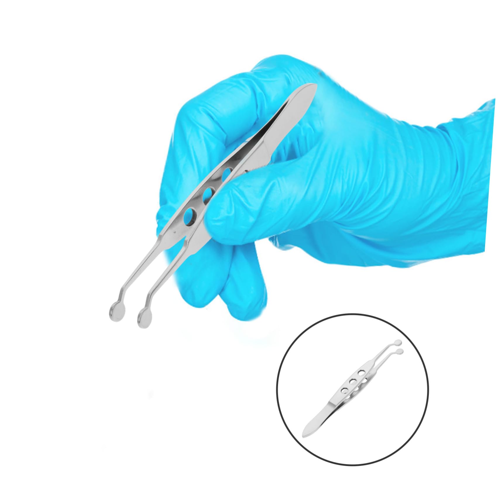 Minkissy Round Tip Gland Tweezer - Eyelid Massage & Stye Remover Tool - Professional Lash Extension & Dermaplaning Tweezers - Easy to Clean - Perfect for Eyelid Gland Massage, Stye Treatment, and Facial Care at Home or Salon