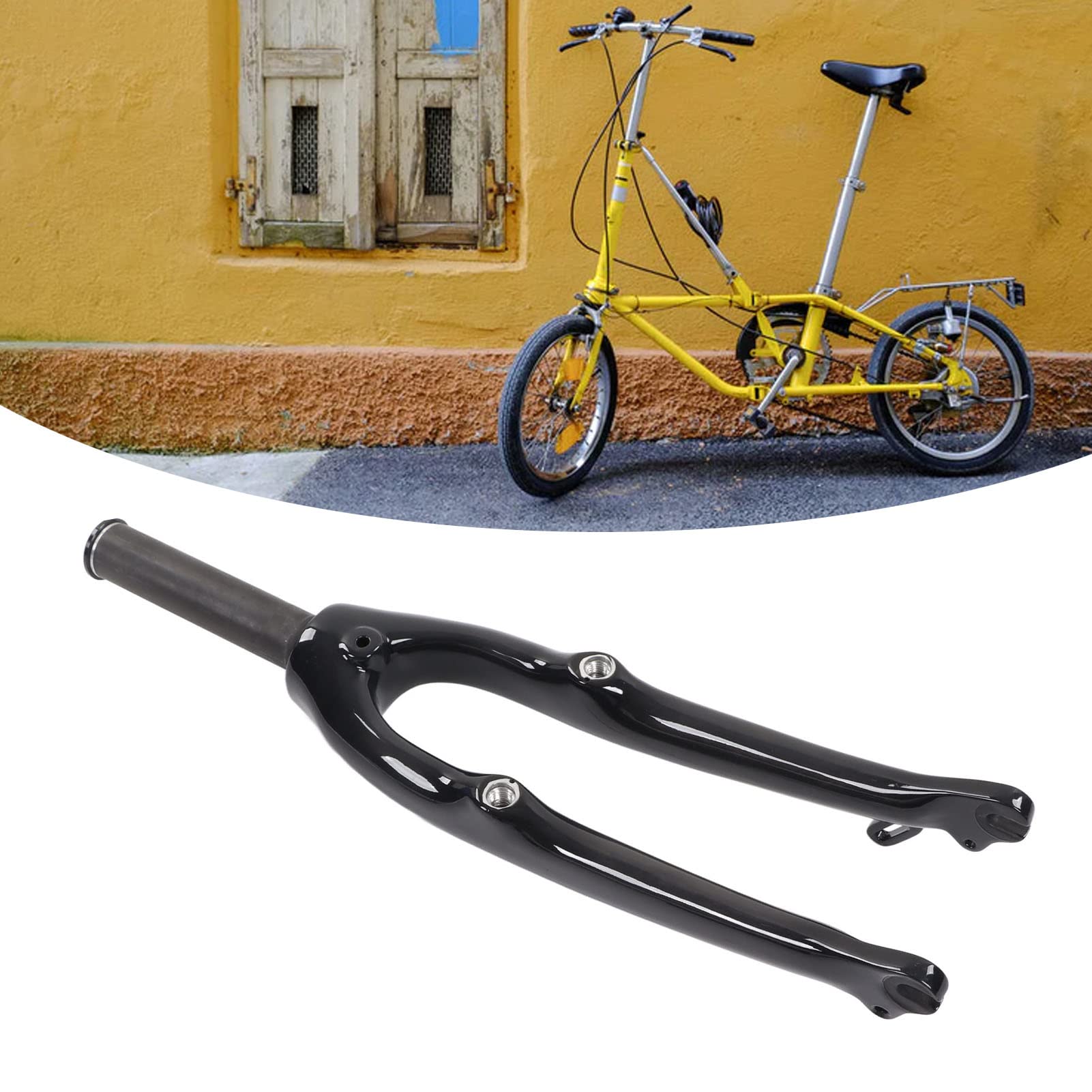 20in Carbon Fiber Front Fork Replacement for Folding Bikes - Compatible with V Brake & C Brake Systems - Lightweight & Durable Upgrade for Commuting & Urban Cycling