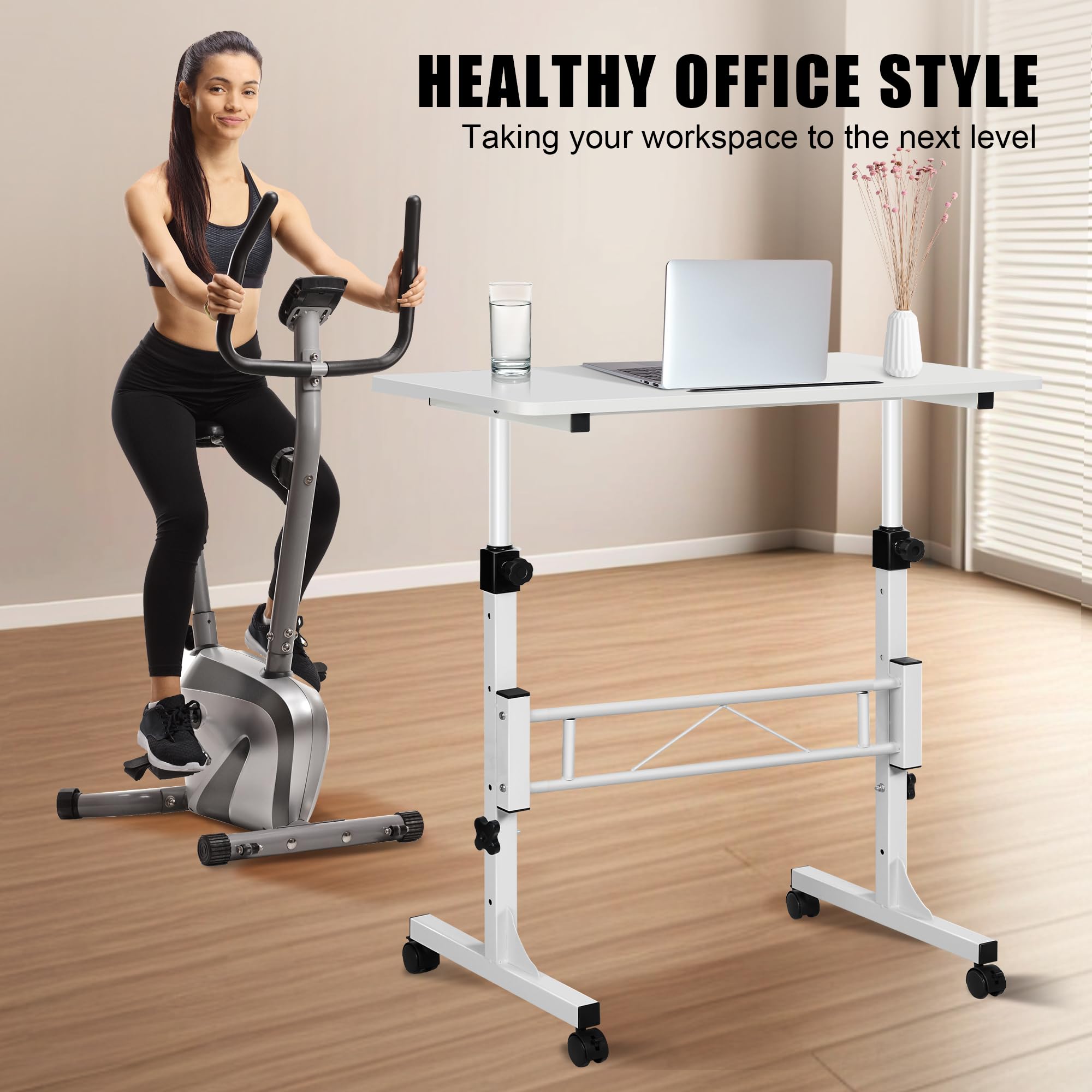 Adjustable Standing Desk with Wheels for Treadmill & Office Use
