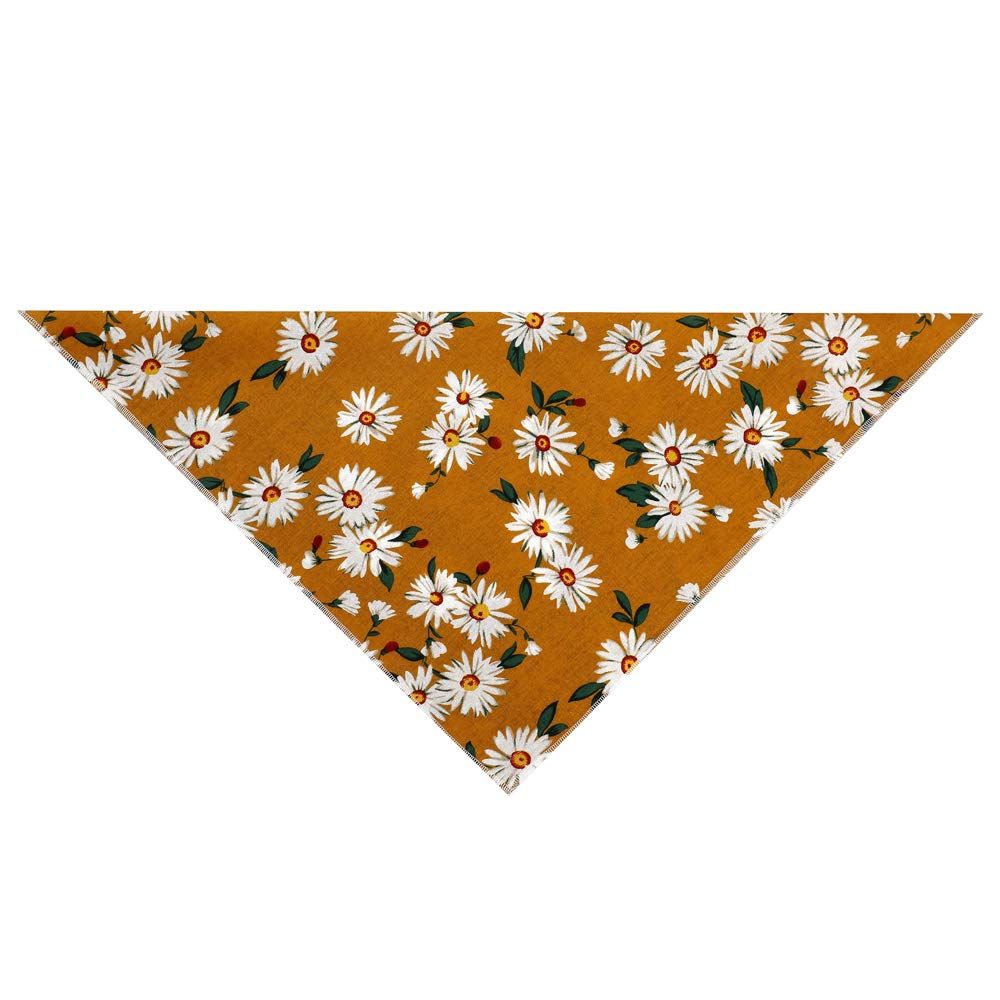 **Washable Cotton Dog Bandanas & Cat Scarves - Cute Flower Print Pet Bibs for Small Medium Large Dogs - Perfect for Grooming, Photos & Daily Walks**
