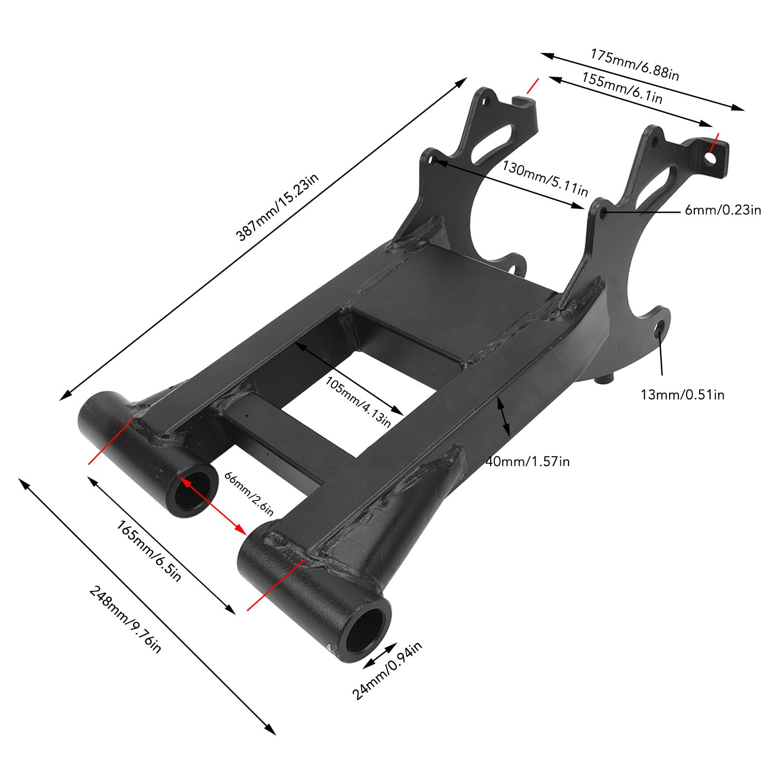 Acouto Rear Suspension Swing Arm Kart Frame Kit - Heavy Duty Rear Axle Fork Suspension Rocker Arm for ATV, UTV, Quad & Pit Bike (Perfect for Off-Road Racing & Trail Riding Accessories)