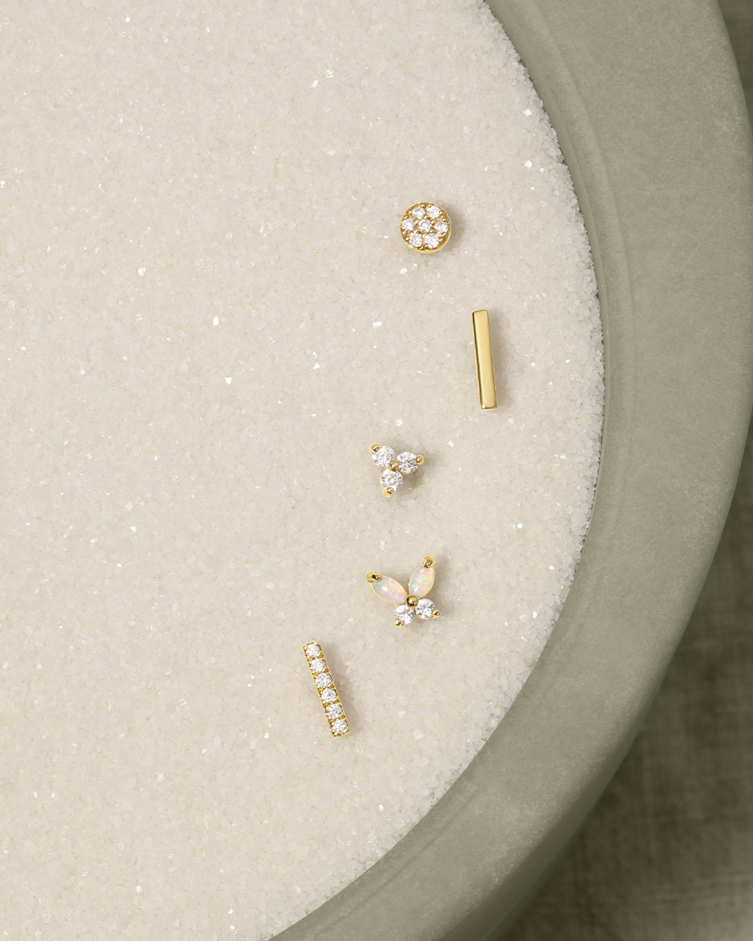 Diamond Bar Stud Earrings for Women - 14K Gold Plated Cubic Zirconia Studs - Perfect for Everyday Wear, Parties & Gifts