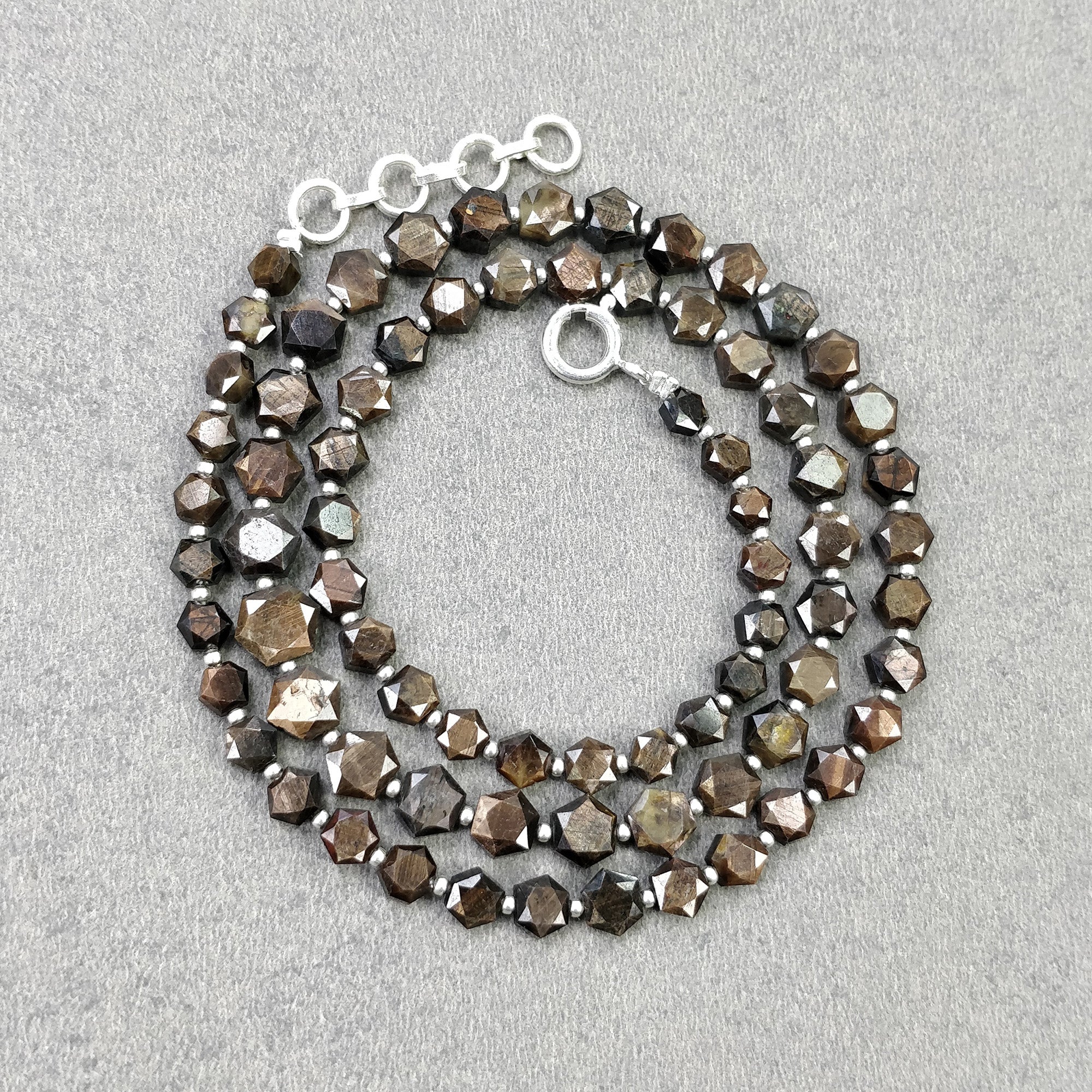 Golden Brown Chocolate Sapphire Gemstone Necklace - 20.50g Natural Hexagon Faceted Sapphire Pendant (5mm-8mm) | Elegant Jewelry for Women, Perfect Gift for Birthday, Anniversary & Special Occasions
