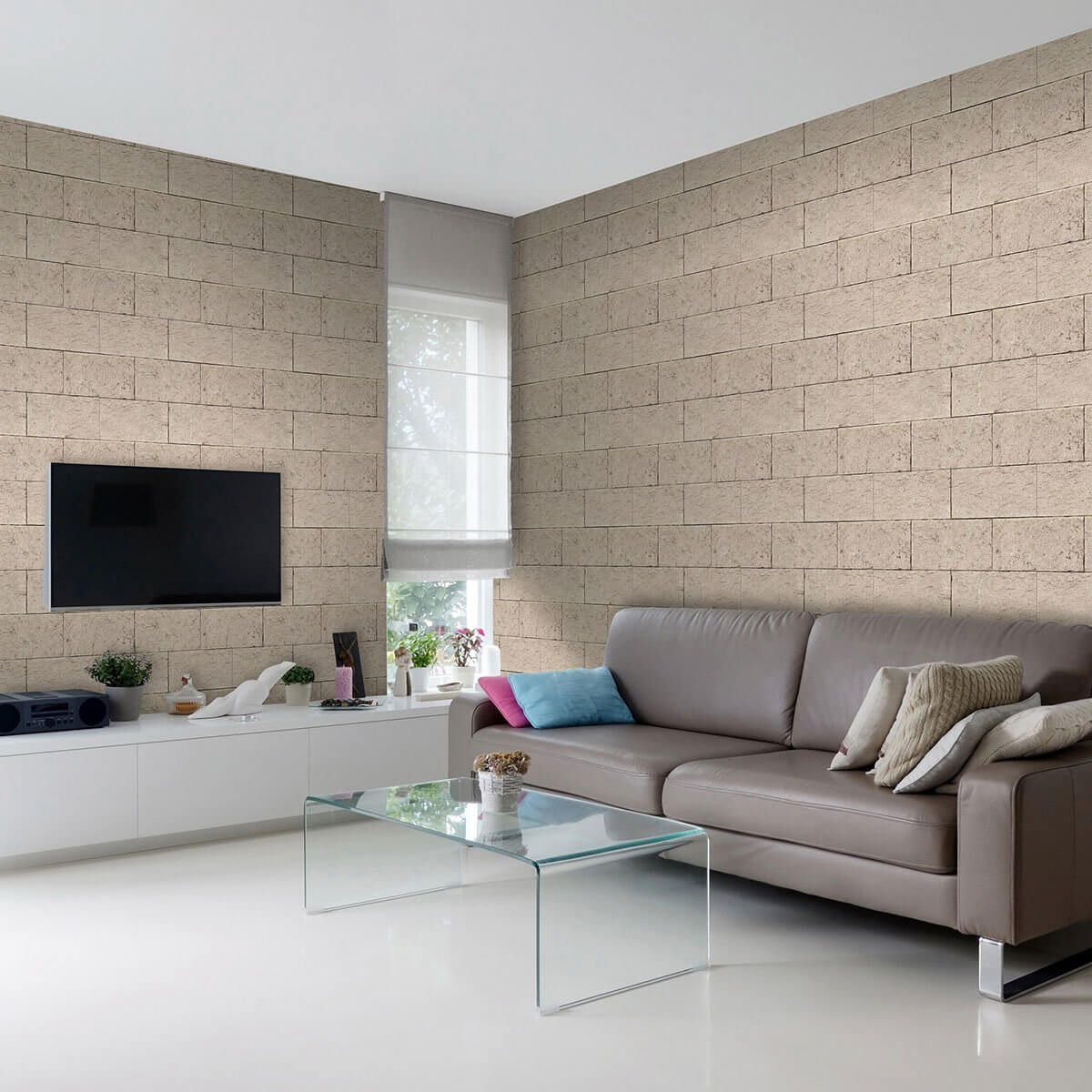 Beige Concrete Texture Peel and Stick Removable Wallpaper - Self-Adhesive Vinyl Wall Covering for Home, Office & Rental Decor - Easy DIY Installation & Damage-Free Removal