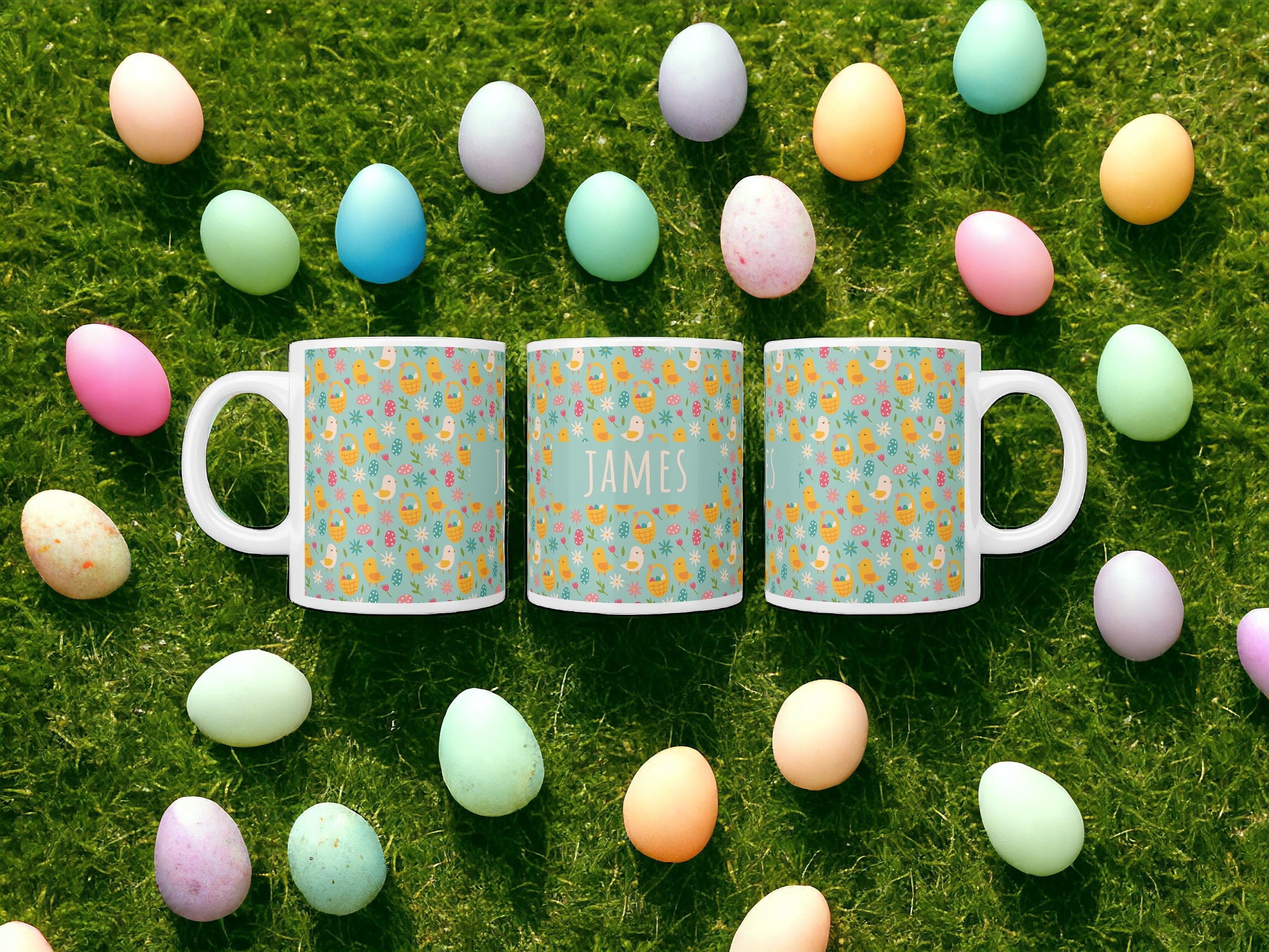 Personalized Easter Mug - Custom Name Coffee Cup for Easter Gifts, Holiday Decor & Family Celebrations