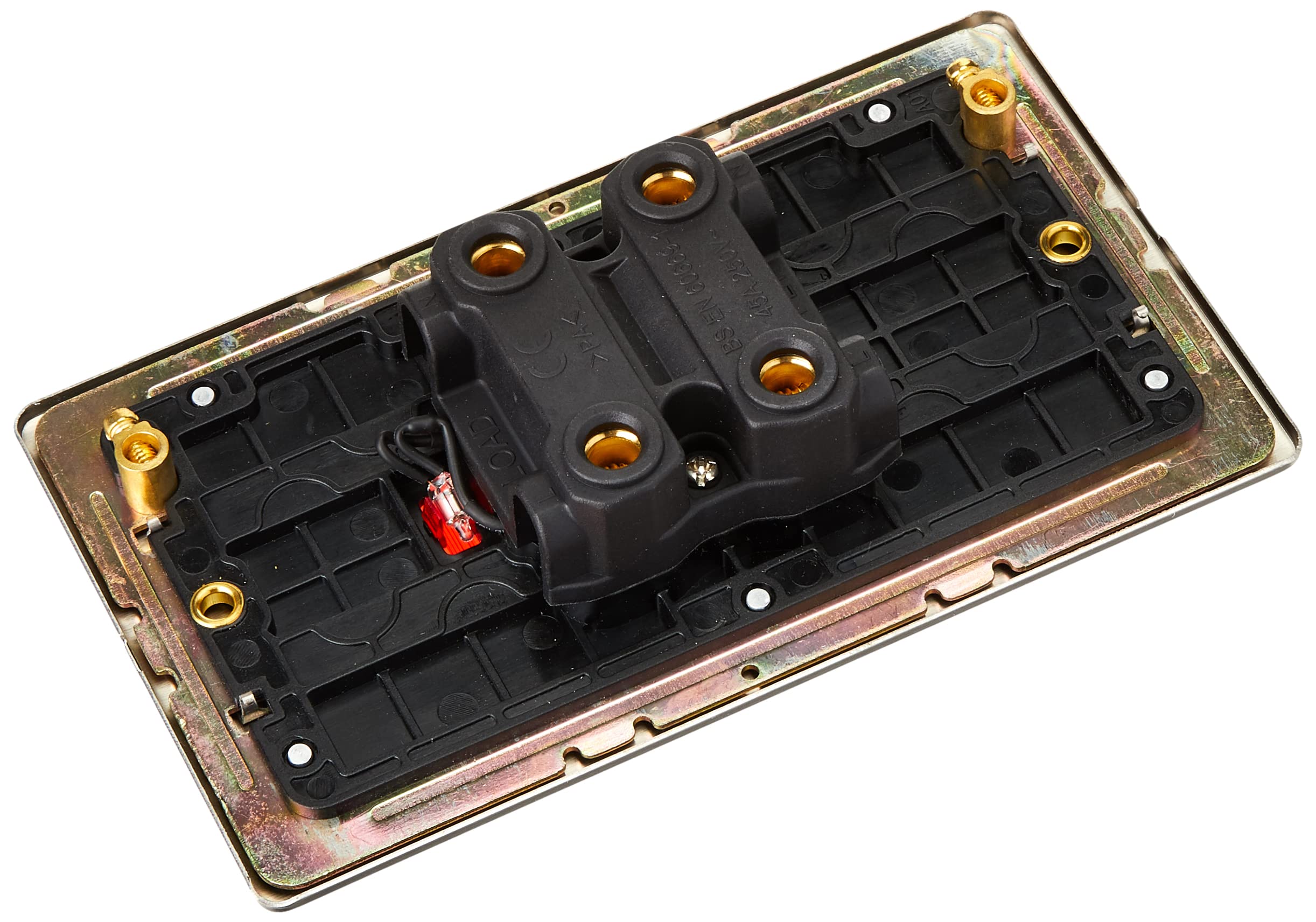 AET SLCSWBLT 45A Screwless Cooker Switch Tall Plate with Black Insert - Durable Electrical Switch for Kitchen Appliances, Stoves, and Ovens - Perfect for Home and Commercial Use