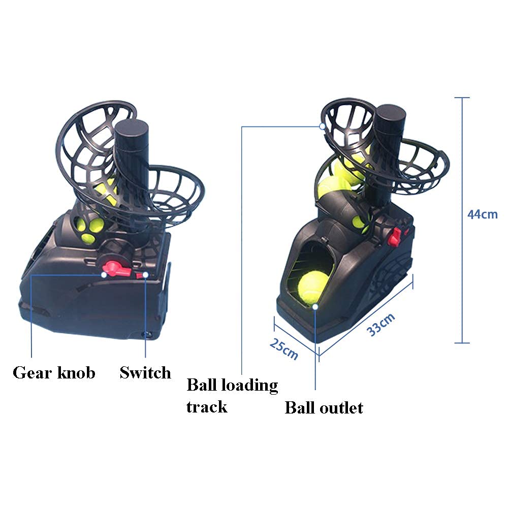 Best Tennis Ball Machine - Lightweight Automatic Serving & Tossing Machine with 30 Balls (Plug-in & Battery Powered) | Perfect for Backyard Practice, Coaching, and Solo Training