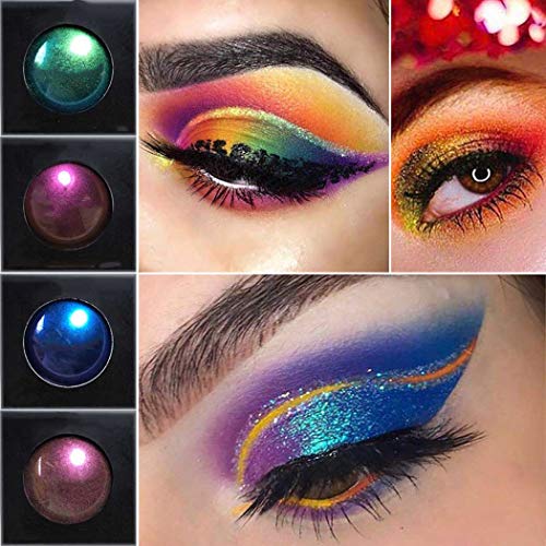 Kisshine Waterproof Shimmer Eyeshadow - Long Lasting Highly Pigmented Blue 03# for Party & Night Out